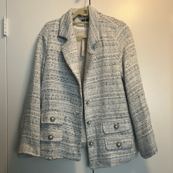 Tweed Pearl Button Blazer - Picture 3 of 6